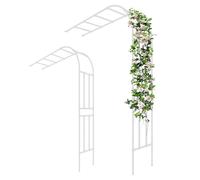 AJTXCSFOQL Arco per Rose, Archetto da Giardino, 270 220 180 60 90 120 150 240 cm Semiarco Traliccio per Rampicanti, Supporto in Acciaio, Resistente alle Intemperie Archi(Bianco,WxH 90x240cm)