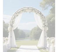 AJTXCSFOQL Arco per Rose Rampicanti 260 280 240 180 120 400 cm, Supporto in Metallo con Base Pergolato da Giardino per Interni ed Esterni, Resistente Arco di Nozze(White,300 x 250 x 40 cm)