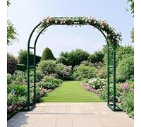 AJTXCSFOQL Arco Rampicanti Archi Giardino 120 180 200 240, Sostegno Pergolato in Metallo per Rose Fiori Piante Vite, Supporto per Decorazioni Nozze Esterni e Interni(Green,W200 x H230 x D40 cm)