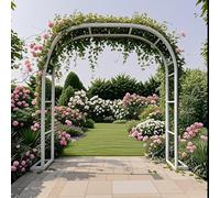 AJTXCSFOQL Arco Rampicanti Archi Giardino 120 180 200 240, Sostegno Pergolato in Metallo per Rose Fiori Piante Vite, Supporto per Decorazioni Nozze Esterni e Interni(White,W350 x H250 x D40 cm)