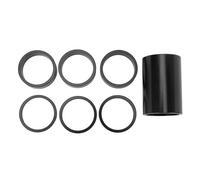 Ajunjiil Bicycle Aurtyset Spacer per lega di alluminio, per forchette da 28,6 mm, kit da 7 pcs con 2 mm 3 mm da 5 mm 10 mm 50 mm, distanziali dello stelo forcella anteriore