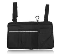 AJUNJIIL Borsa portaoggetti per sedia a rotelle, per sedie a rotelle Walker Rollator, Organizer multitasca impermeabile, Custodia per bracciolo con striscia riflettente, Tessuto