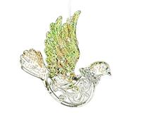 AJUNJIIL Christmas Glitter Ornaments, Snowflake Hanging Decorations | Semi-Transparent Green , Festive Tree Accents For Holiday Parties, Winter Wedding, And Seasonal Home Display(Dove of peace)