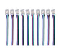 AJUNJIIL Connettori per strisce luminose a LED, per strisce COB RGB da 10 pezzi a 4 pin da 10 mm, materiale PC resistente e durevole, per l'illuminazione di uffici, feste