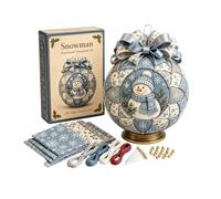 AJUNJIIL DIY Christmas Quilted Ornament Kit Santa Claus Patchwork Ornament | Handmade Sewing Craft Kit，Choose From 6 Designs， Holiday Decorations(Snowman)