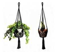 AJUNJIIL Hand-Woven Plant Pot Net Bag,Cotton Rope Hanging Plant Basket