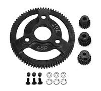 AJUNJIIL per Auto Slash 2WD 1/10 RC, Set di Ingranaggi di Ricambio Professionali con 3 Pignoni e 1 Ingranaggio Grande, Acciaio ad Alta Usura per Rotolamento Lucido e Manovella