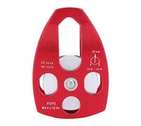 AJUNJIIL per Puleggia Singola Grande, per Soccorso e Arrampicata su Roccia all'Aperto, Puleggia con Cuscinetti per Carichi Pesanti con Piastra Laterale, Capacità 30KN, (Rosso)