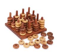 Ajuny 3D Quattro in Fila Gioco di Strategia in Legno - Sfida la Tua Mente con il Gioco da Tavolo 3D Four Connect Fatto a mano in Legno per 2 Giocatori Perfetto per Famiglie, Bambini e Adulti Regalo