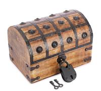 Ajuny Baule del Tesoro Pirata in Legno con Conchiglie 9x6x6 Pollici