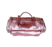 Ajuny Borsone da viaggio grande in pelle per uomini e donne marrone tinta unita in pelle pieno fiore Carry on Weekender durante la notte borsa stile classico vintage 21 pollici sport palestra borsone