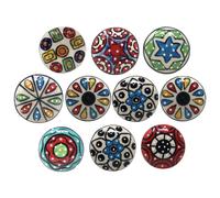 Ajuny Confezione da 10 pomelli per mobili in ceramica multicolore, rotondi, per cassetti, maniglie per mobili da cucina con viti - Maniglie per c