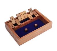 Ajuny Gioco di Legno Chiudi la Scatola - 9 Tessere con Numeri da Girare con Solido Tabellone Naturale per Bambini e Adulti Giochi di Famiglia Giochi da Tavolo con Dadi Giochi da Bar - 10 pollici