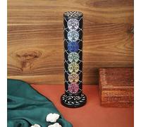 Ajuny Marmo Nero incenso brucia torre con Albero della vita Rotondo Pietra Ollare Con Raccoglitore Di Cenere per Tealight Candele Yoga Meditazione Profumo Decorazione Per La Casa Regalo (1,5 Pollici)