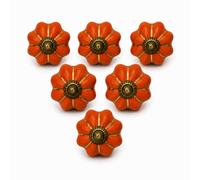 Ajuny Pomelli Ceramica Arancione Set 6 Zucca Maniglie Mobili Cassetti