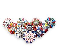 Ajuny Pomelli in Ceramica Multicolore a Pois per Cassetti e Mobili a Forma di Zucca per Mobili da Cucina Cassettiere Maniglie Decorative con Finitura Lucida Set da 10