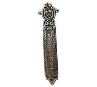 Ajuny Porta Incenso in Alluminio Fiore Tibetano Argento - 24,5 cm