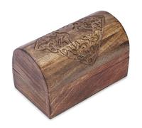 Ajuny Portagioie Decorativo in Legno Intagliato a mano con Intagli di Alberi Celtici Multiuso Portaoggetti Organizer per Riporre i Ricordi Custodia per Regali, 9x6 pollici