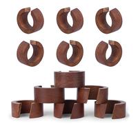 Ajuny Portatovaglioli In Legno Set Di 12 Decorativi Taglio a Metà 1,5 Pollici Portatovaglioli Per Apparecchiare La Tavola Feste Di Matrimonio Eventi Uso Quotidiano