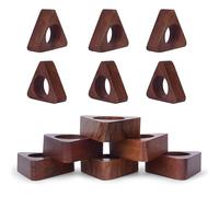 Ajuny Portatovaglioli Triangolari in Legno Fatti a Mano Eleganti e Semplici da 1.5 pollici per Decorazioni da Tavola Cene Matrimoni Feste Set da 12 pezzi