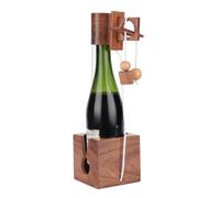 Ajuny Puzzle in Legno per Bottiglie di Vino - Rompicapo Impegnativo 3D per di Vino con Lucchetto Giochi per Adulti Amanti del Vino Decorazione Rustica per Tavolini da Caffè