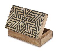 Ajuny Scatola Portagioie in Legno Fatta a mano - Collane Anelli Scatola Portaoggetti in stile vintage - Regalo per i propri cari - 8 x 5 pollici