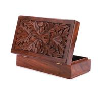 Ajuny Scatola Portagioie in Legno Intagliata a mano Multiuso Decorativa Stile Vintage Portaoggetti Organizer per Orecchini Collane Ottimo Regalo