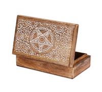 Ajuny Scatola Portagioie in Legno con Motivo Floreale a Forma di Stella Fatta a Mano Multiuso Portaoggetti Collane Scatole per Orologi Ideale per Regali 8x5 pollici