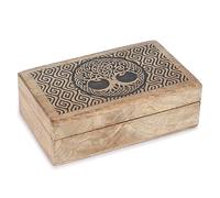 Ajuny Scatola Portaoggetti in Legno Fatta a Mano Portagioie con Design Artigianale a Forma di Albero Stile Vintage Scatola Portaoggetti per Orecchini e Collane Ottimo Regalo - 8x5 Pollici
