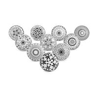 Ajuny Set da 10 Pomelli in Ceramica Bianco e Nero Stampati - Maniglie Decorative per Mobili, Ante & Cassetti - per Cucina, Bagno, Armadi, Comò & Cassettiere - Artigianali, Stile Vintage