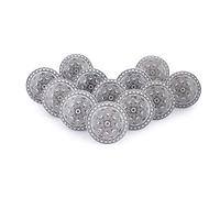 Ajuny Set da 12 Pomelli in Ceramica Bianco e Grigi - Maniglie Decorative per Cassetti, Ante e Mobili - Ideali per Cucina e Bagno - Stile Vintage, Lucida, Facili da Installare