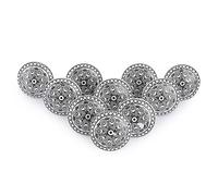 Ajuny Set di 10 Pomelli in Ceramica Bianco e Nero Stampati per Mobili, Pomelli Decorativi Vintage per Armadi, Cassetti, Cassettiere, Ante Cucina e Mobile Bagno con Viti Incluse