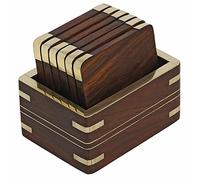 Ajuny Sottobicchieri e Porta Bevande in Legno Set di Sottobicchiere Quadrati Set di 6 per Tazze da Caffè e Bicchieri d'acqua Proteggi Tavolo Decorazione per la casa Ottimo Regalo