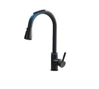 AJYBYUKJ Smart Touch Touch Kitchen LED Crane per sensore Cucina Acqua Tap Acqua Lavello Ruota Touch Faucet Water Mixer Tap Easy Installation (1070-Black) Beauty Comes