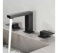 AJYBYUKJ Tocca del Mixer per Bacino Tapsino per lavandino da Bagno a 3 Fori Tap a Leva a Leva a Leva per bagni Caldi e Freddi 360 ° Girevole Nero Fatto in Cina Beauty Comes