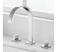 AJYBYUKJ Tocca del Mixer per Bacino Tocca Bacino a 3 Fori per bagni al lavandino del Bagno a Cascata Black a Leva a Doppia Leva Calda e Nera Fredda in Cina Beauty Comes