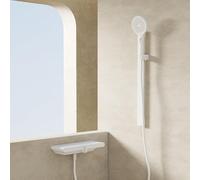AJYBYUKJ Tocca per Miscelatore per la Doccia da Bagno con Cavalcata a Muro con bernina a Muro di Riser con Display a LED (Grigio) Beauty Comes