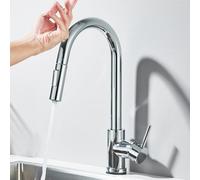 AJYBYUKJ Tocca Sensore Cucina Rubinetto - Tocca del Miscelatore a Marcia Rotante 360 ° con Controllo sensibile, Finitura cromata Elegante, Facile da Usare per Le cucine Moderne Beauty Comes