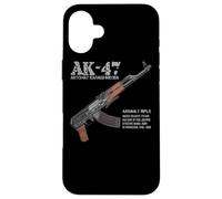 AK-47 Fucile d'assalto russo AK Kalashnikov Cutaway grafico Custodia per iPhone 16 Plus