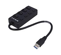 AK-AD-33 Hub USB USB 3.0 con interruttore nero Numero di porte: 4 0,3 m AKYGA