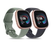 AK Cinturino di ricambio per Fitbit Sense 2/Fitbit Sense/Fitbit Versa 4/Fitbit Versa 3, unisex, in silicone, stile classico, morbido, compatibile con Fitbit Versa 3/Versa 4/Sense 2 (confezione C, L)