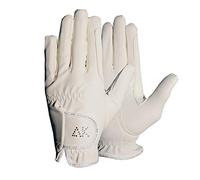 AK Horse Riding Gloves Guanti da equitazione per donne, uomini e bambini, con pietre Horse Riding Gloves AKRS-6710 (White, XS)