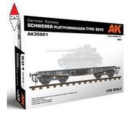 AK Interactive Modellino treno Carro tedesco Schwerer Plattformwagen Type SSYS 1/35 35501