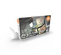 AK Interactive AK11683 Black & Cream White Vehicle Interiors Colors Set 6x17ml