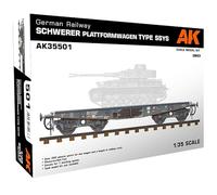 AK Interactive Modellino treno Carro tedesco Schwerer Plattformwagen Type SSYS 1/35 35501