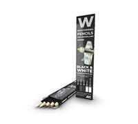 AK Interactive Set di matite per agenti atmosferici AK10039 set colori bianco e nero ombreggiatura ed effetti.