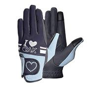 AK Love - Guanti da equitazione per donne, uomini e bambini, per tutte le stagioni (blu navy/cielo, XS)