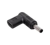 AK-ND-C10 Adattatore USB C-Femmina, DC 4,5/3,0 Maschio Nero Angolato AKYGA