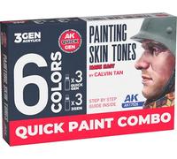 AK QUICK GEN + 3GEN Combo SET AK17526 PAINTING SKIN TONES (3x18ml + 3x18ml)