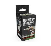 AK REAL COLORS SET RCS117 US Navy & USMC Aircraft Colors 1945-1980 (3x17ml)